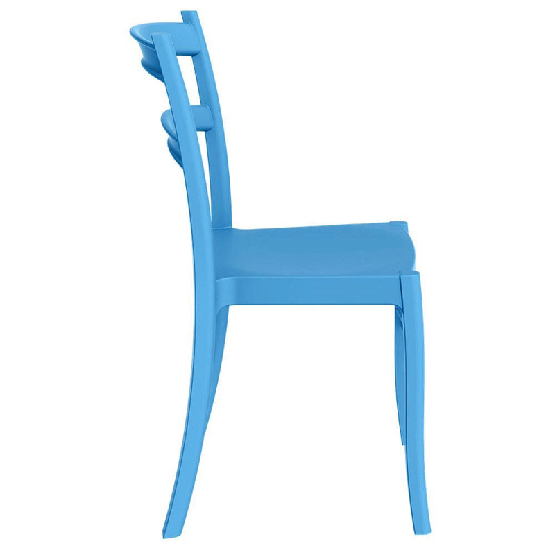 Set 4 Sedie da Giardino in Polipropilene Vandi Turchese