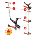 Monopattino Passeggino Triciclo a 3 ruote Evo 5 in 1 Globber Rosso