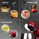 Impastatrice Planetaria 5 Litri 6 Velocità 1300W Kooper Atena Rosso