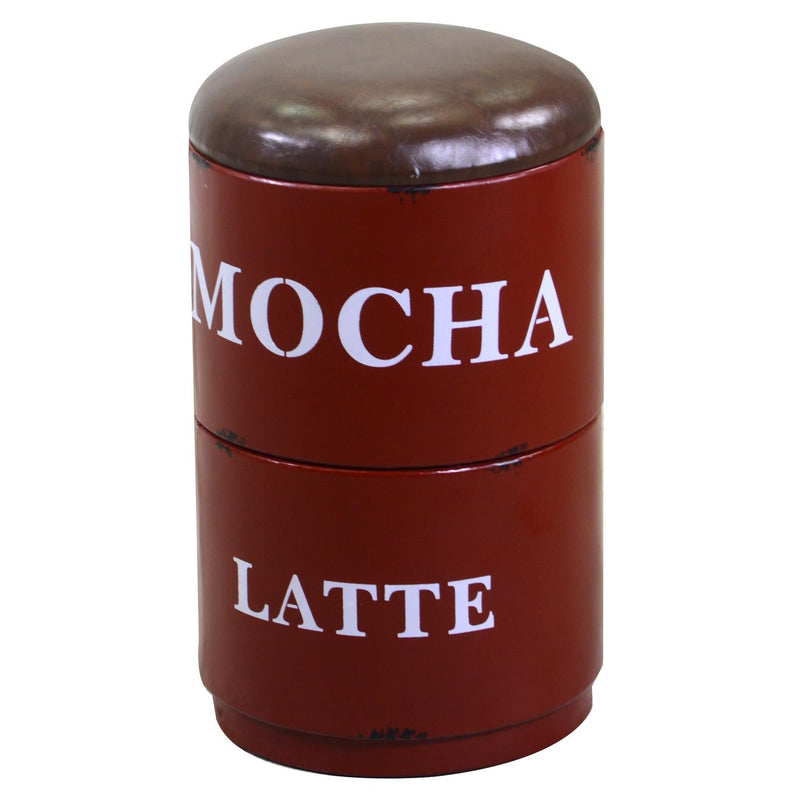 Pouf a Forma di Tazzine 44x30xh50 cm in Metallo Rosso