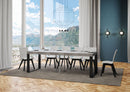 Tavolo Allungabile 90-246x90x77 cm Tecno Premium Cemento Telaio Antracite 