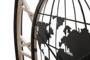 Orologio da Muro World Dark Ø70x5 cm in Ferro e MDF