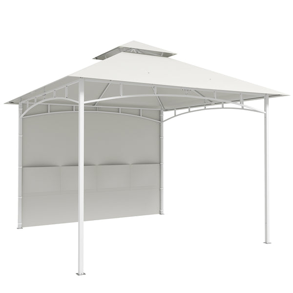 online Gazebo da Giardino 3x3 m Tenda Laterale con Tasche Portaoggetti e Gancio a Soffitto in Metallo e Poliestere UPF30+ Bianco Crema
