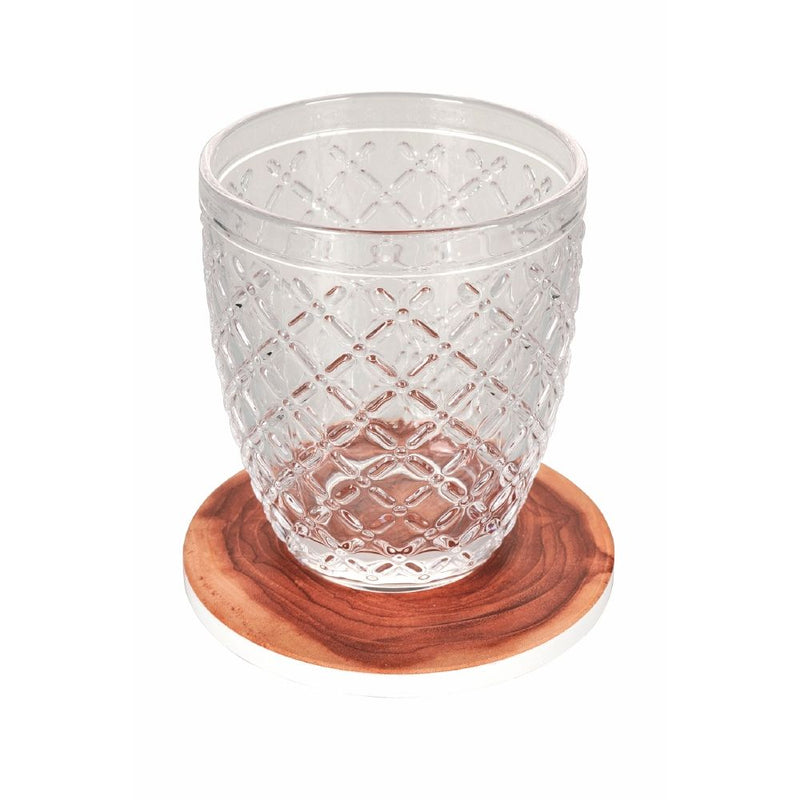 Set 4 Sottobicchieri Ø10x0,5 cm  in Ceramica VdE Tivoli 1996 Wood