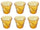 Set 6 zerknitterte Espressotassen Ø6,5 cm aus Pressglas Honey Kaleidos