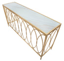 Console Arc Similmarble 160x40x79 cm in Ferro MDF e Vetro Oro e Crema