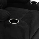 Poltrona Relax Reclinabile Manuale 100x76x94 cmin Microfibra Nero