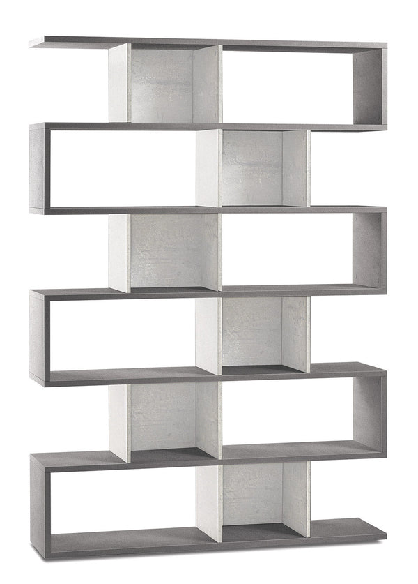 Libreria Modulare 6 Ripiani 150x215x38 cm Cemento/Ossido Bianco prezzo