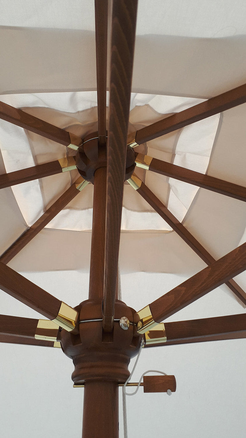 Ombrellone da Giardino 2,2x2,2 m Palo Ø48 mm in Legno Telo in Acrilico Danieli Bangkok Ecrù