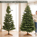 Albero di Natale Artificiale Ø130x210 cm con 1161 Rami e Base Pieghevole in Legno e Metallo Verde      