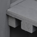 Armadietto da Giardino 2 Ante Tetto Apribile 74x43x88 cm in Legno di Abete Grigio Scuro