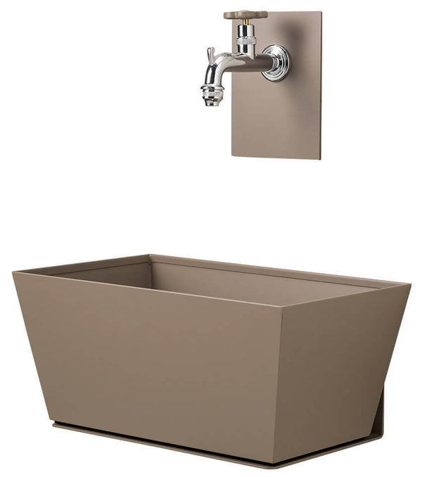 prezzo Belfer 42/PRQ Tortora Gartenwandbrunnen mit Wasserhahn und Wanne