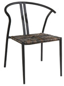 Sedia da Giardino in Alluminio e Paglia Vorghini Erice Antracite