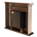 Camino Elettrico da Pavimento Effetto Fiamma 107x24x95,2 cm 900W/1800W Cornice in Legno Bianco