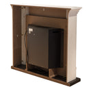 Camino Elettrico da Pavimento Effetto Fiamma 107x24x95,2 cm 900W/1800W Cornice in Legno Bianco