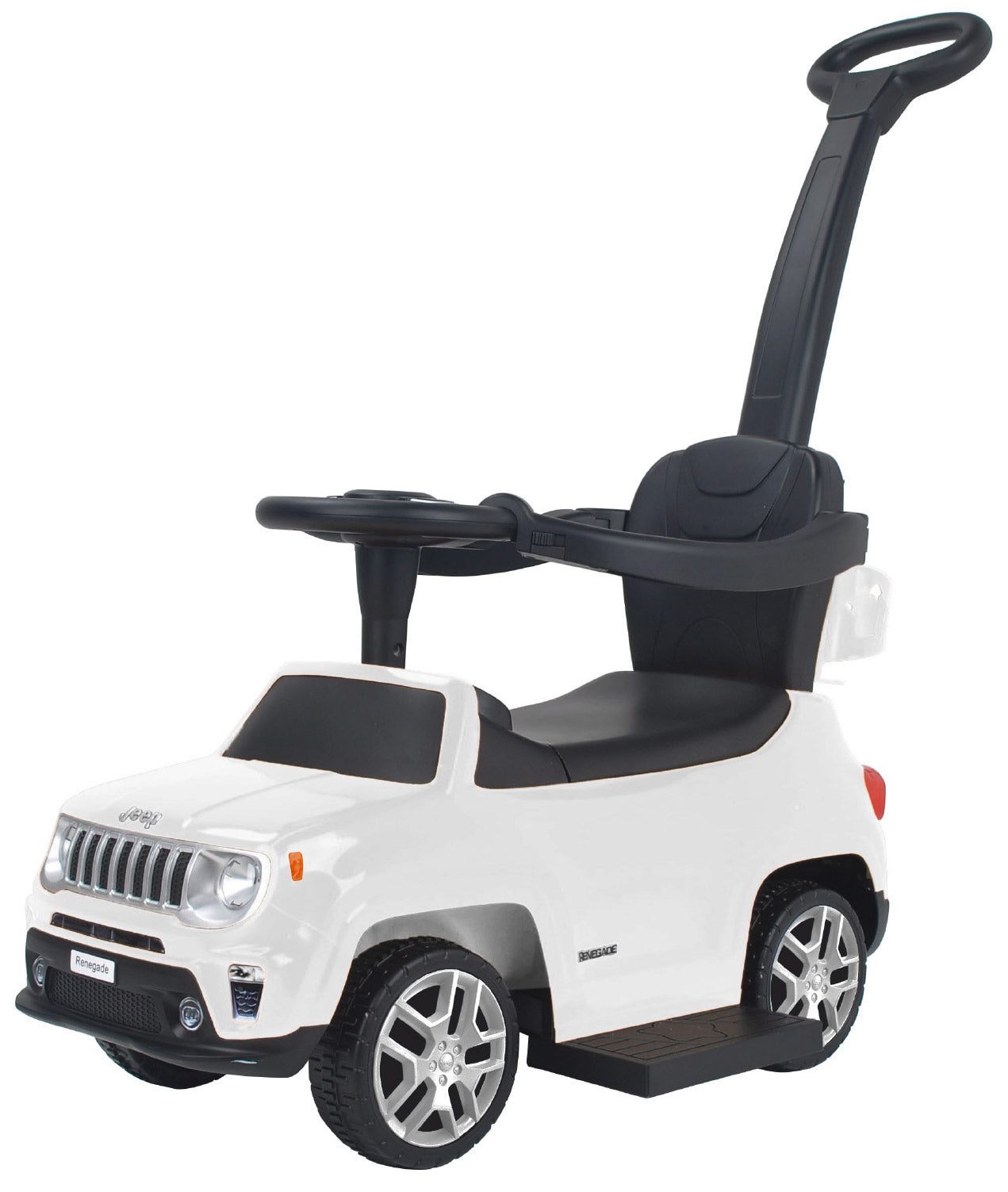 Weißes Jeep Renegade-Fuß-zu-Boden-Schiebeauto...