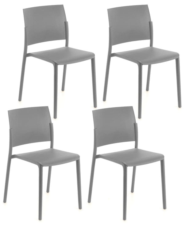 Set 4 Sedie 55x52,5xH81 cm in Polipropilene Venus Grigio Chiaro acquista