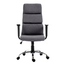 Poltrona da Ufficio Girevole Schienale Alto Regolabile in Tessuto Grigio 50x56.5x117-127 cm 