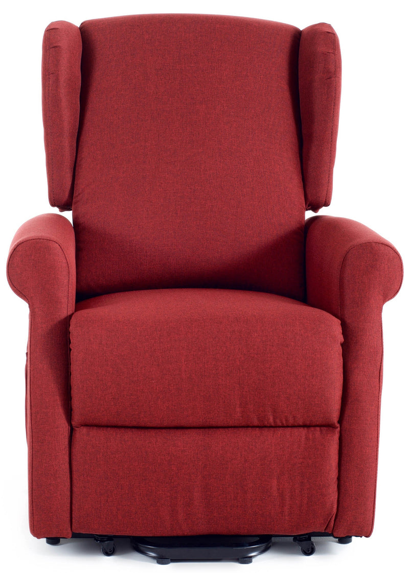 Poltrona Alzapersona Elettrica 1 Motore in Tessuto Elizabeth Rossa