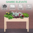 Orto Urbano Pensile in Legno con Fodera in Tessuto 122.5x56.5x76 cm 