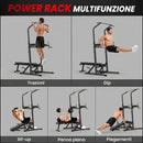Power Tower Pieghevole Stazione Fitness Multifunzione Regolabile in 7 Posizioni con Sbarra Trazioni Dip Station Pull UP Station      