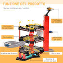 Pista da Corsa Garage Giocattolo per Bambini con Elicottero 