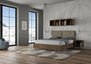 Letto Matrimoniale Struttura Noce con Cuscini in Similpelle Egos Appia Cappuccino Varie Misure