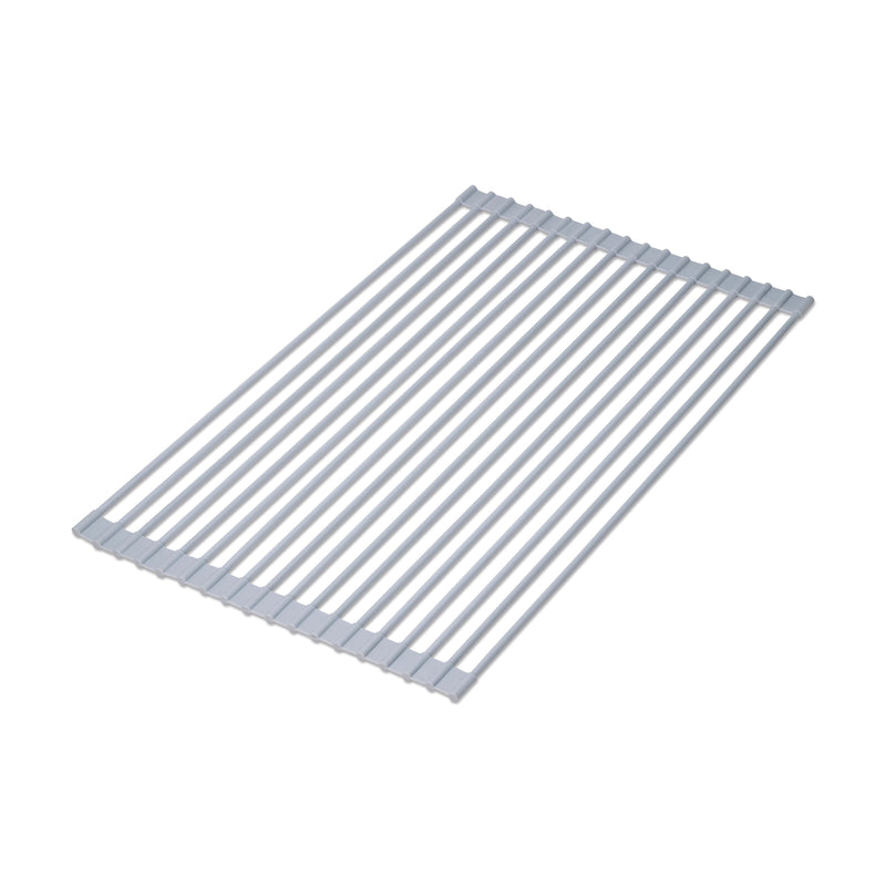 Scolapiatti in Acciaio e Silicone Flessibile Plastica Grigia Acciaio e Tecnoplastica Emuca