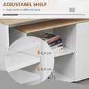 Scrivania da Ufficio Angolare 2 Ripiani 140x117x76 cm in Legno 