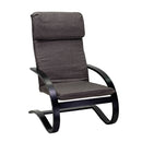 Poltrona  in Tessuto e Legno con Cuscino 67x82xH94cm Grigio