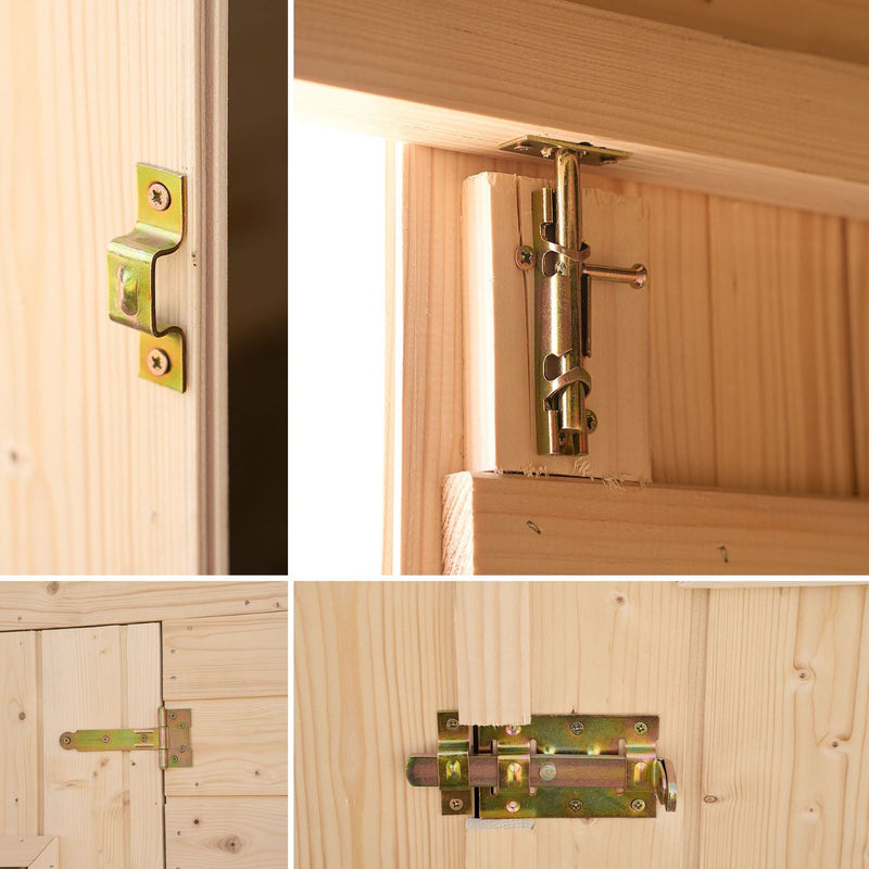 Casetta Box da Giardino 2,8x2 m con Pavimento in Legno Picea Massello 16mm Eden