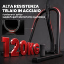 Supporto Sacco da Boxe Autoportante 123x141x220 cm con Sacco da 20 kg in Acciaio Nero      