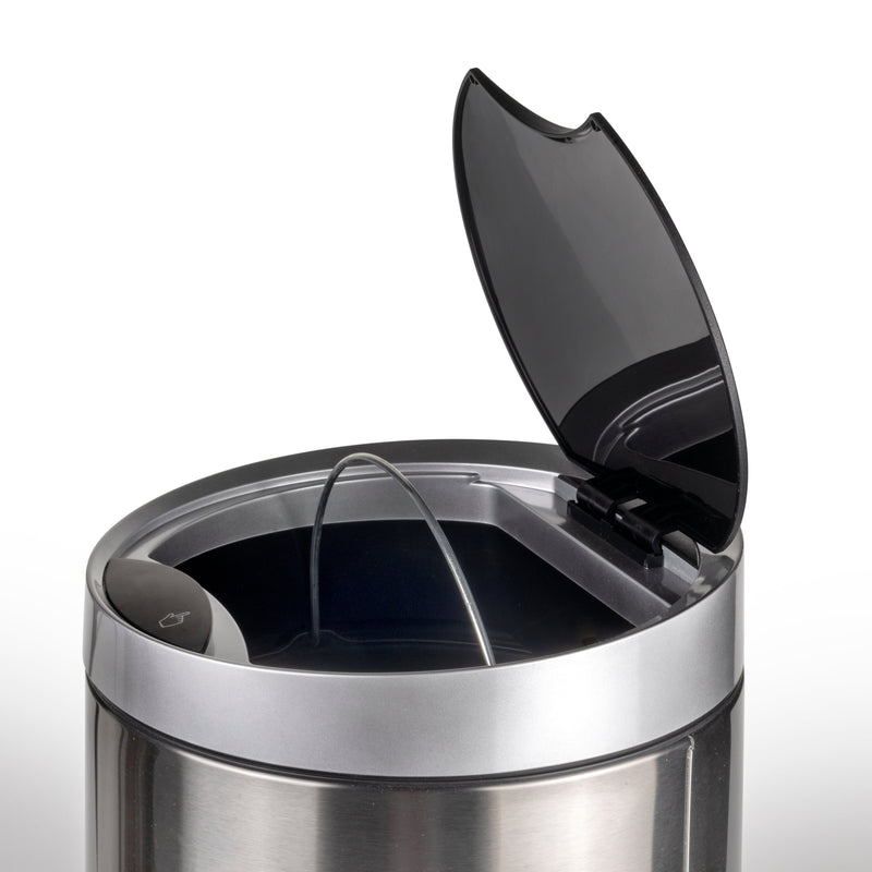 Pattumiera Rotonda Ø25x42 cm Apertura Automatica in Acciaio Emuca