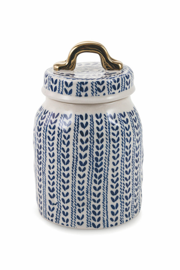 Glas Ø11x19 cm aus Steinzeug Villa d'Este Home Tivoli Blau und Weiß online