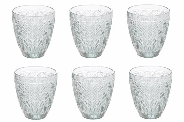 Set mit 6 Wassergläsern aus Glas 300 ml Villa d'Este Home Tivoli Bali Leaf sconto