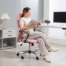 Sedia Ergonomica da Ufficio Girevole 63x65x109-119 cm con Schienale a Rete Rosa   