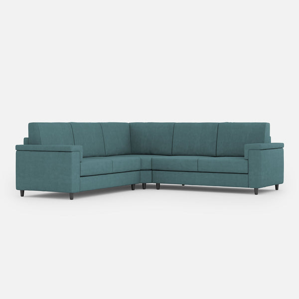 Divano Angolare 5 Posti 246x246x85 cm Marrak in Tessuto Petrolio sconto