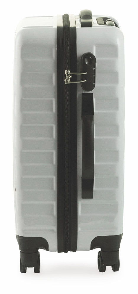 Trolley Valigia Bagaglio a Mano Rigida in Policarbonato 4 Ruote TSA Soriani Bianco