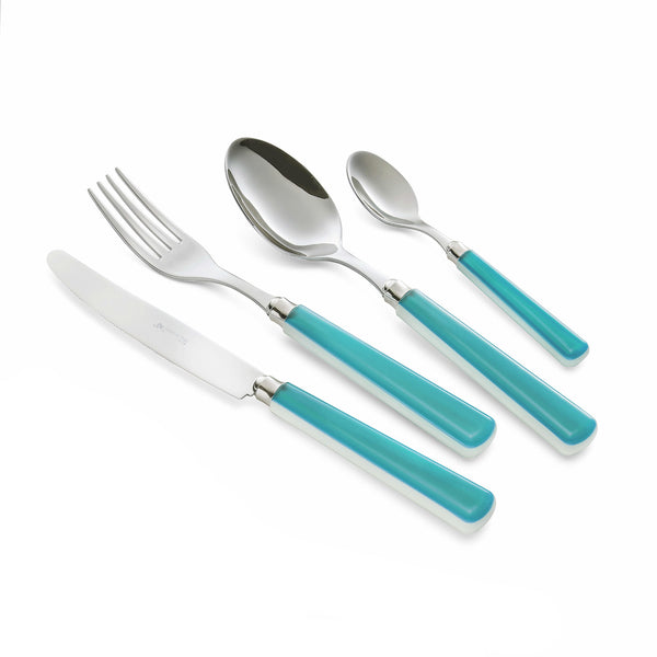 acquista Servizio Set di Posate 24 pezzi in Acciaio Inox Eme Candy Turchese 311