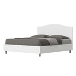 Letto Matrimoniale con Rete e Contenitore Alzata Comoda Struttura Bianco Frassico e Testata in Similpelle Grace Bianco Varie Misure