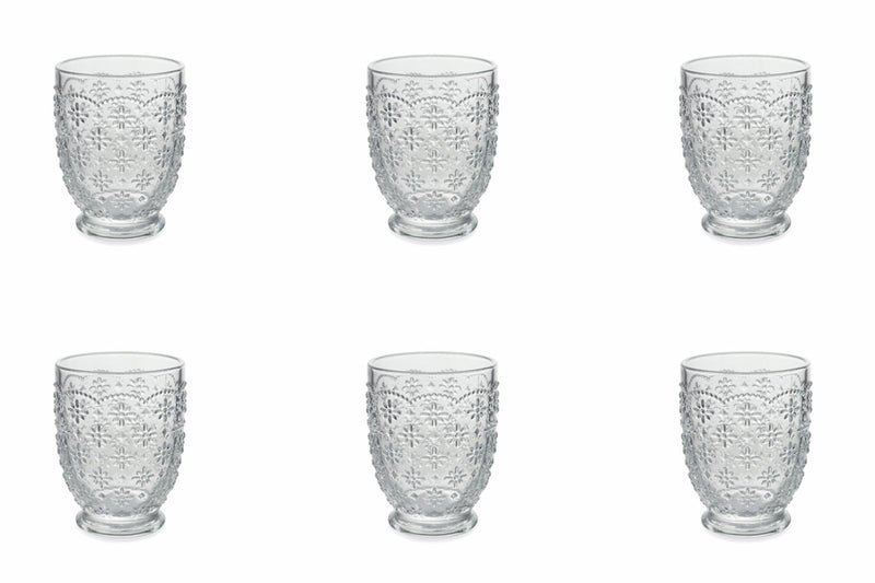 Set 6 Bicchieri Acqua in Vetro 230 ml Villa d'Este Home Tivoli Sicilia