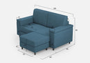 Divano 2 Posti con Pouf 168x145x85 cm Marrak in Tessuto Avio