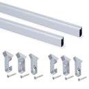Kit Tubo per Armadio Silk L 1,15 m Anodizzato Opaco Alluminio e Tecnoplastica Emuca