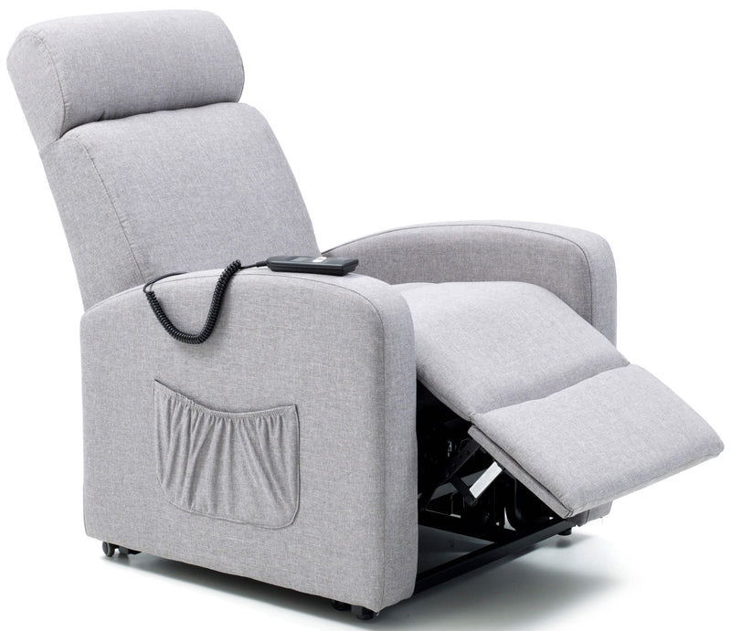 Poltrona Alzapersona Elettrica 1 Motore Reclinabile a Motore in Tessuto Marta Grigia