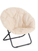 Poltrona da Giardino Pieghevole 82x35x82 cm Moon in Acciaio e Poliestere Beige  