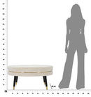 Puff Paris xxl Crema/Oro Ø90x46 cm in Legno Spugna Oro e Nero
