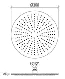 Soffione Doccia Tondo Diametro 30 cm Rame Tevere