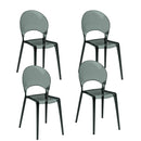 Set 4 Sedie Pearl 49,5x53x84 cm in Policarbonato Grigio       