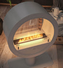 Camino a Bioetanolo da Pavimento 72,5x100x37,5 cm Incyrcle 2Side Stand Bianco con Vetro