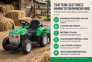 Trattore Elettrico per Bambini 12V con Rimorchio Verde